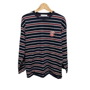 Ordinary Holiday oversized t-shirt tee long sleeved Japanese striped red blue
